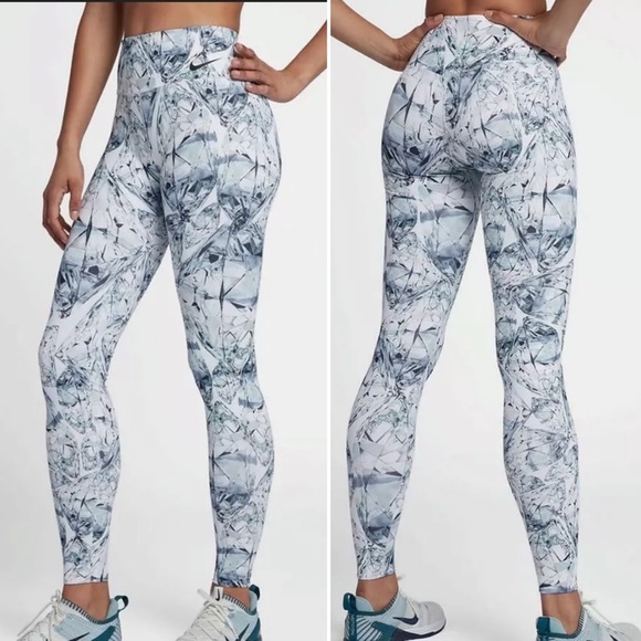 Nike Power Mid Rise Training Tights Leggings Large - Picture 2 of 6